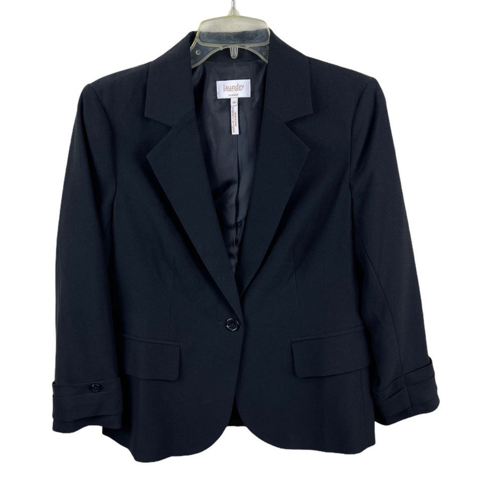 Laudry By Shelli Segal 3/4 Sleeve One Button Blazer